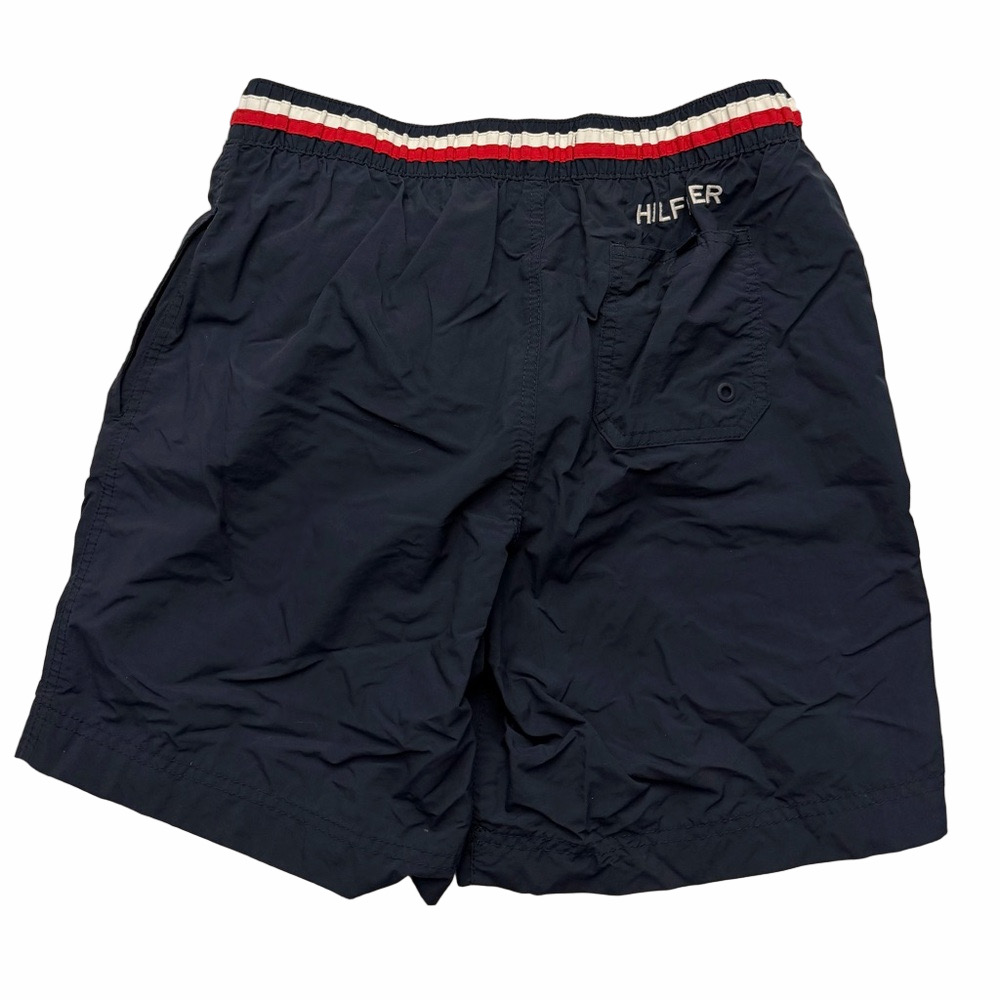 Tommy Hilfiger Dark Blue Swim Trunks Shorts Drawstrings Red White Accents - Picture 2 of 9